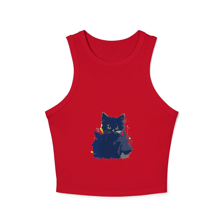 Black Cat Watercolor Racerback Tank Top Tank Top - Blululi