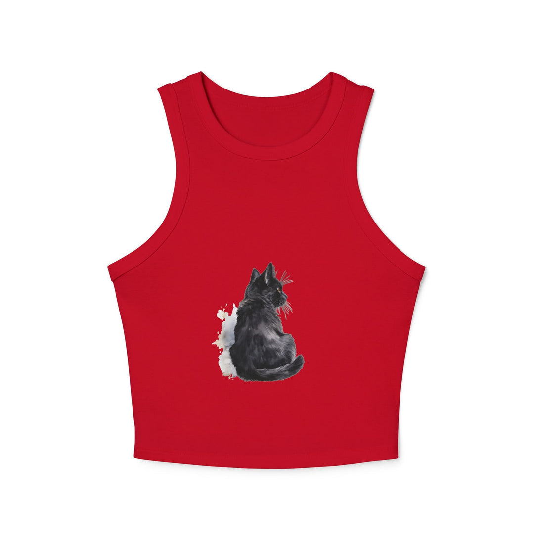 Black Cat Watercolor Racerback Tank Top Tank Top - Blululi