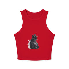 Black Cat Watercolor Racerback Tank Top Tank Top - Blululi