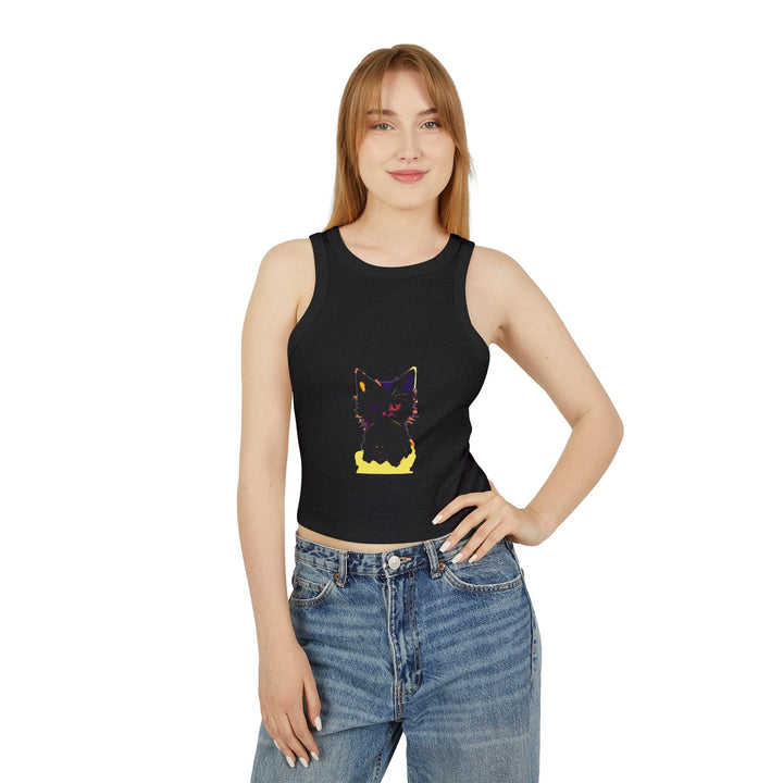 Black Cat Watercolor Racerback Tank Top Tank Top - Blululi