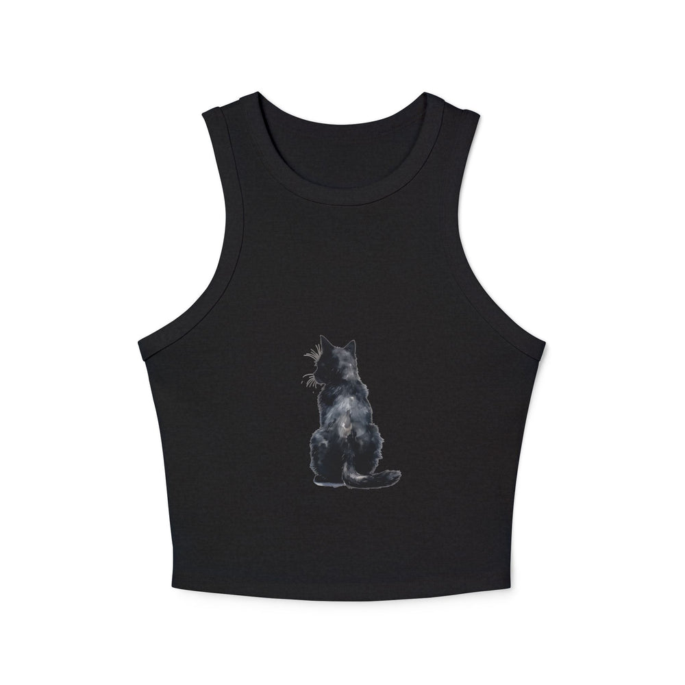 Black Cat Watercolor Racerback Tank Top Tank Top - Blululi