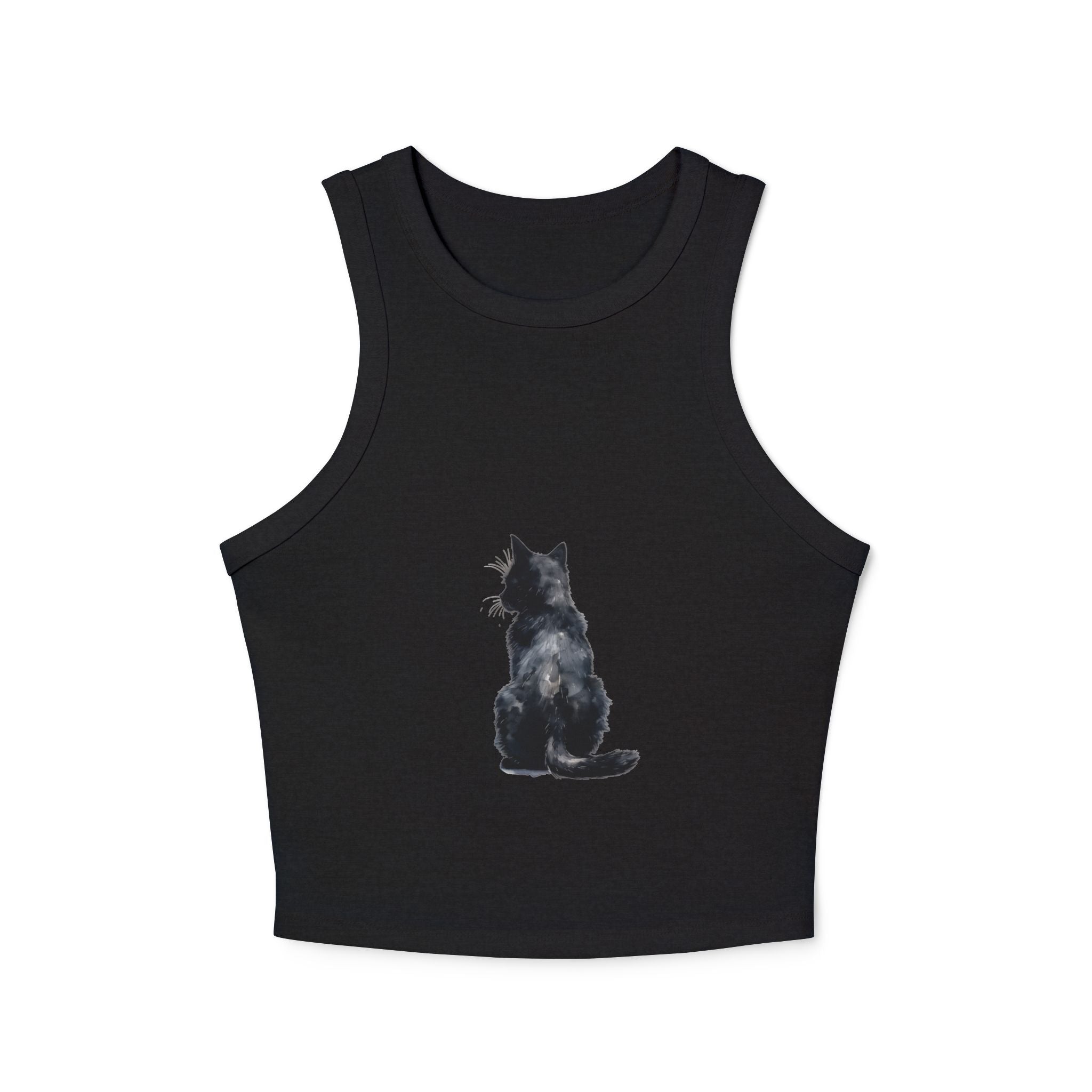 Black Cat Watercolor Racerback Tank Top Tank Top - Blululi