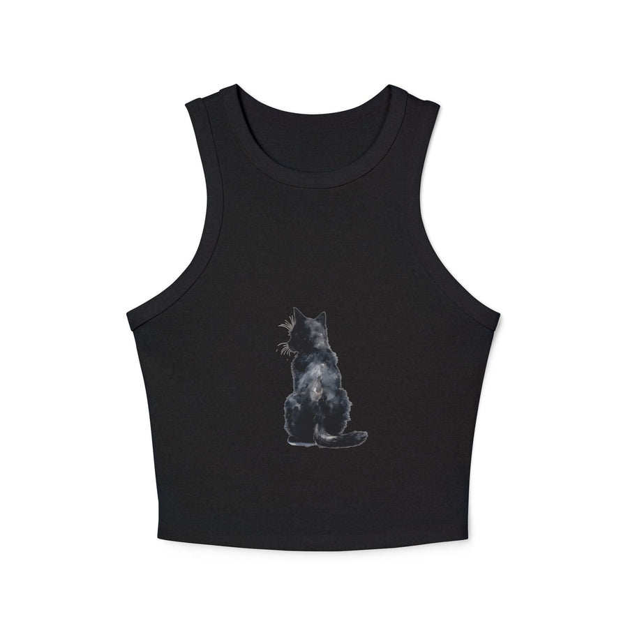 Black Cat Watercolor Racerback Tank Top Tank Top - Blululi