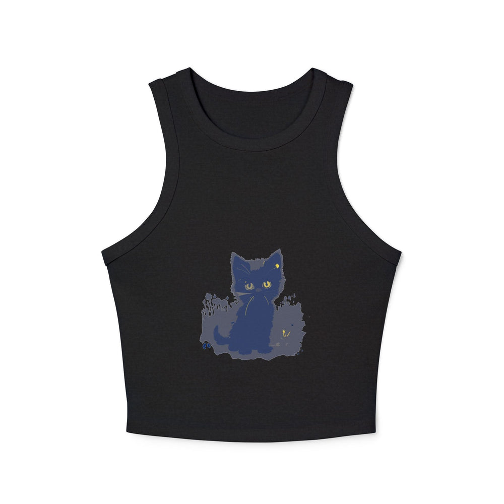 Black Cat Watercolor Racerback Tank Top Tank Top - Blululi