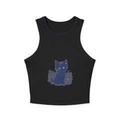 Black Cat Watercolor Racerback Tank Top Tank Top - Blululi