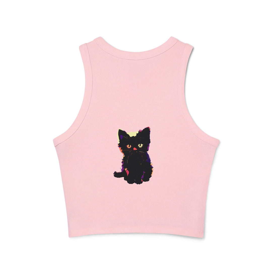 Black Cat Watercolor Racerback Tank Top Tank Top - Blululi