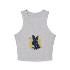 Black Cat Watercolor Racerback Tank Top Tank Top - Blululi