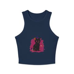 Black Cat Watercolor Racerback Tank Top Tank Top - Blululi