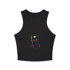 Black Cat Watercolor Racerback Tank Top Tank Top - Blululi