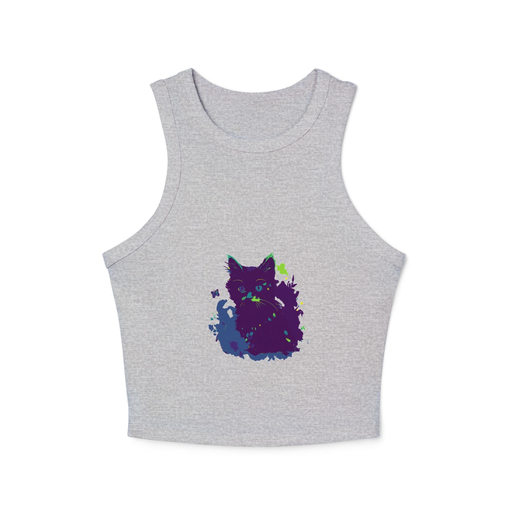 Black Cat Watercolor Racerback Tank Top Tank Top - Blululi