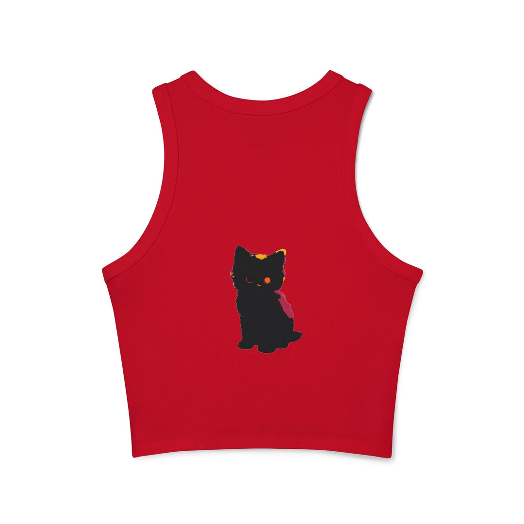 Black Cat Watercolor Racerback Tank Top Tank Top - Blululi