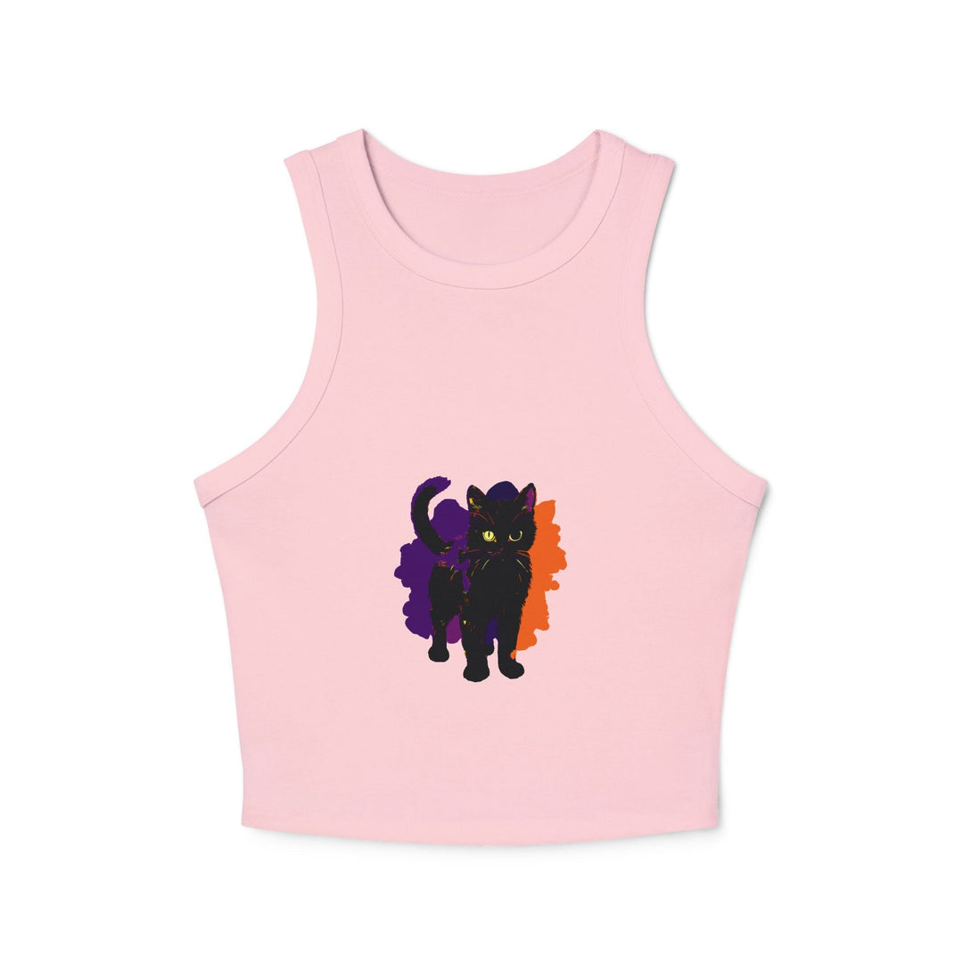 Black Cat Watercolor Racerback Tank Top Tank Top - Blululi