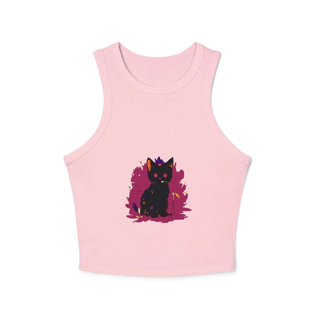 Black Cat Watercolor Racerback Tank Top Tank Top - Blululi