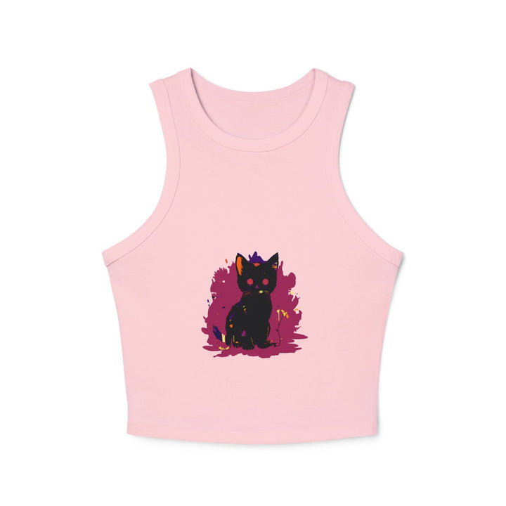 Black Cat Watercolor Racerback Tank Top Tank Top - Blululi