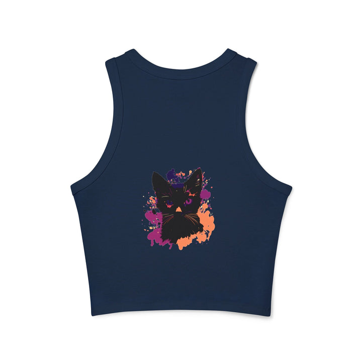 Black Cat Watercolor Racerback Tank Top Tank Top - Blululi