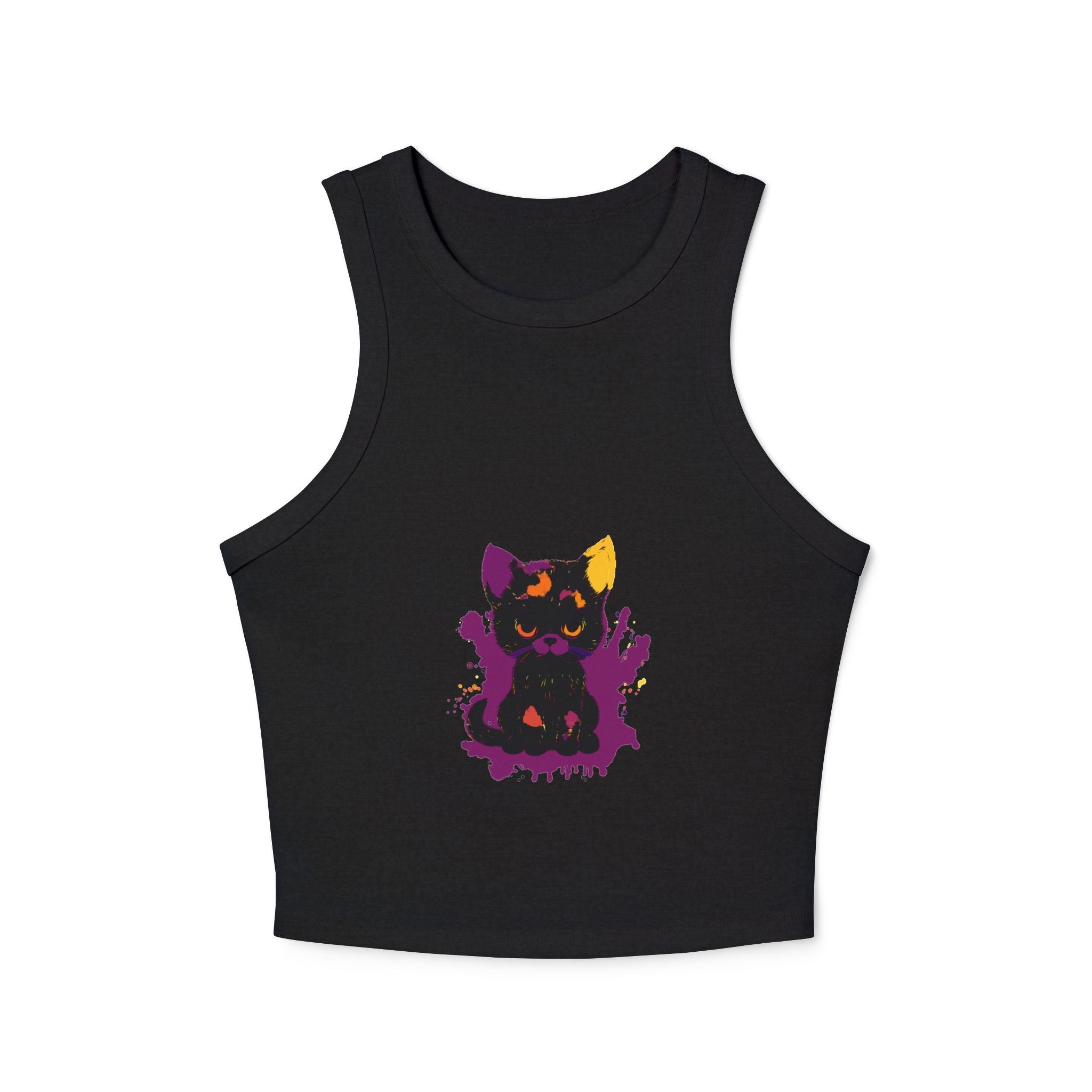 Black Cat Watercolor Racerback Tank Top Tank Top - Blululi