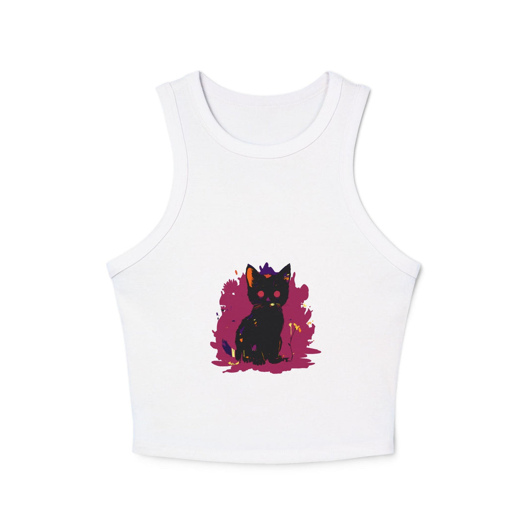 Black Cat Watercolor Racerback Tank Top Tank Top - Blululi