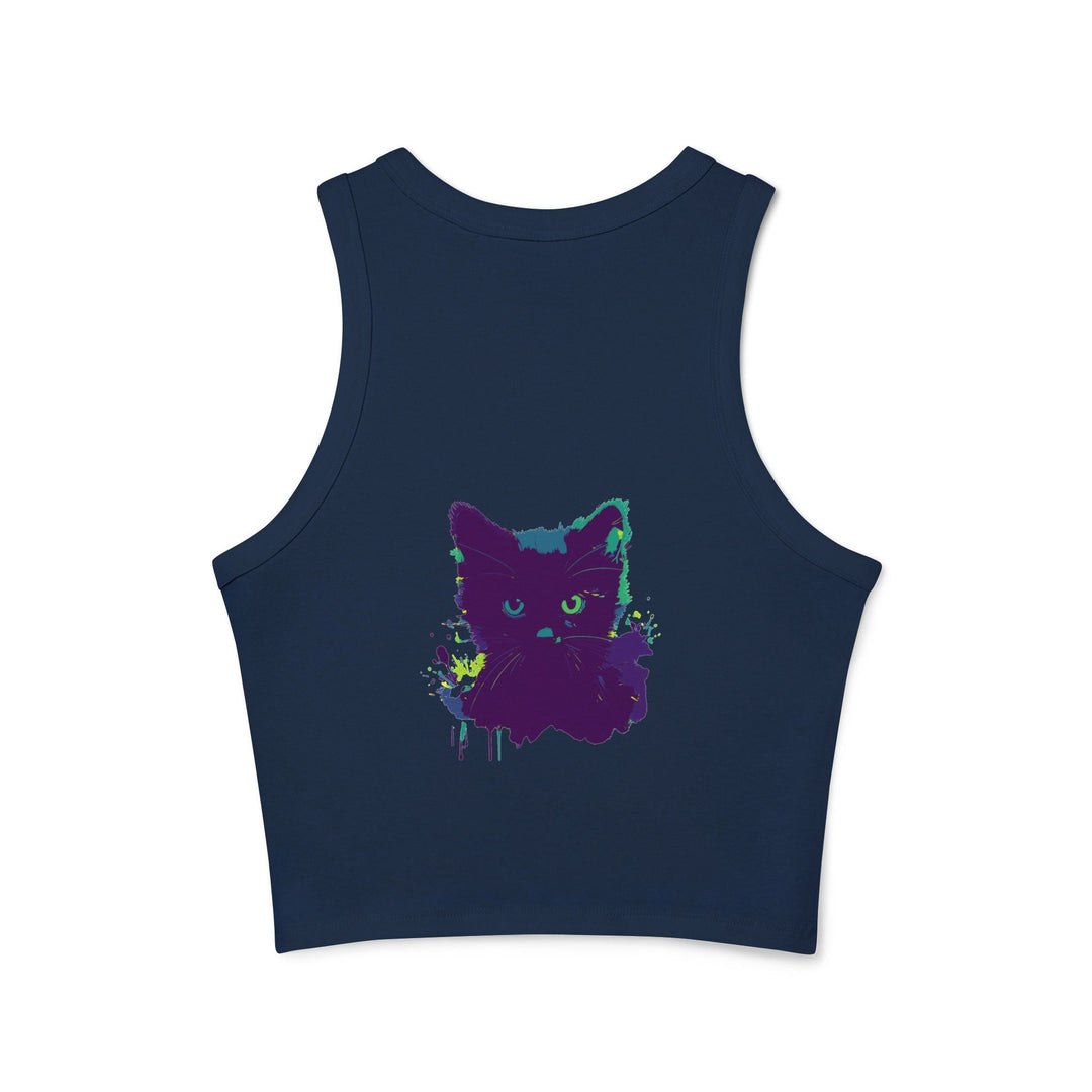 Black Cat Watercolor Racerback Tank Top Tank Top - Blululi