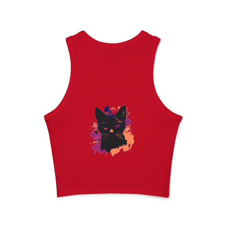 Black Cat Watercolor Racerback Tank Top Tank Top - Blululi