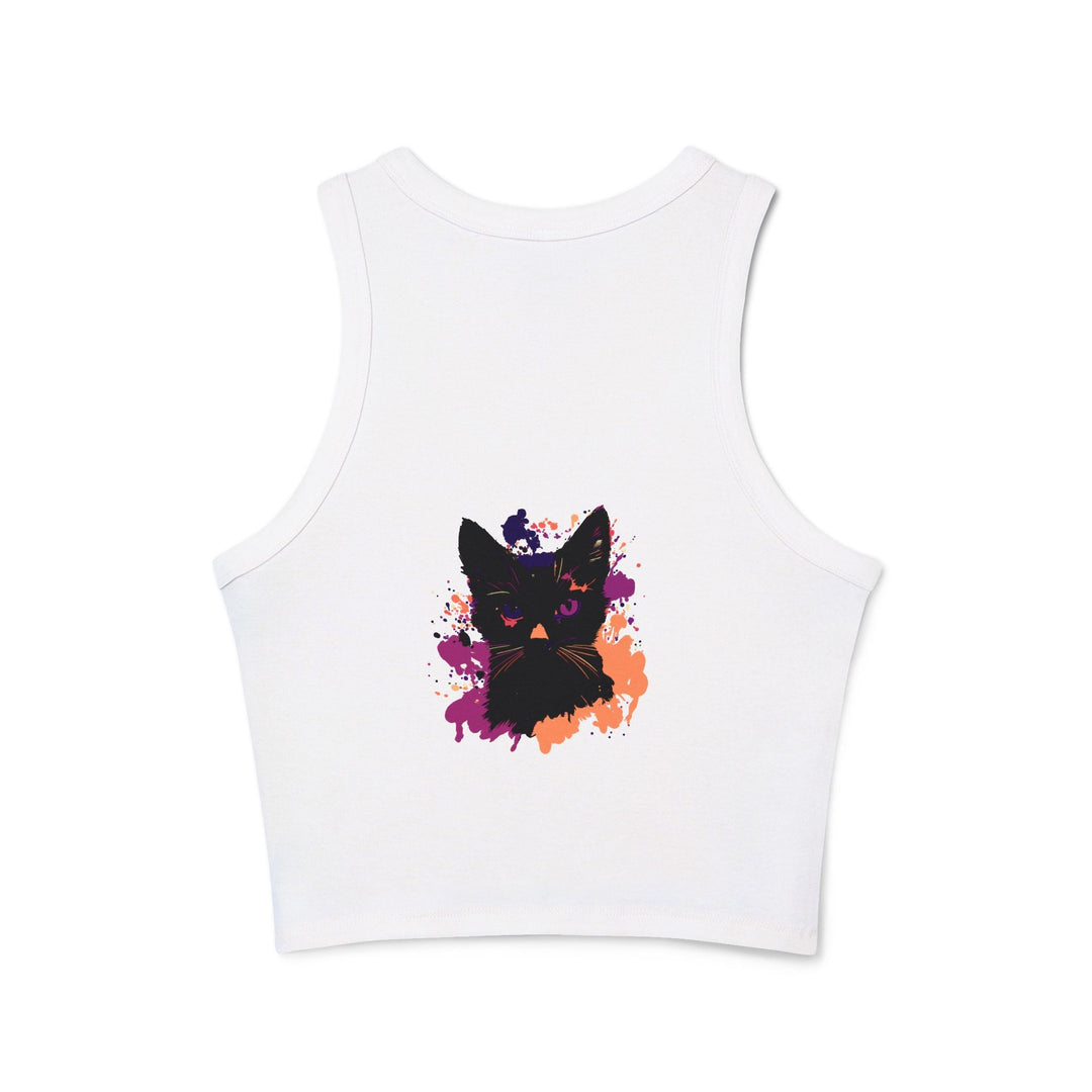 Black Cat Watercolor Racerback Tank Top Tank Top - Blululi