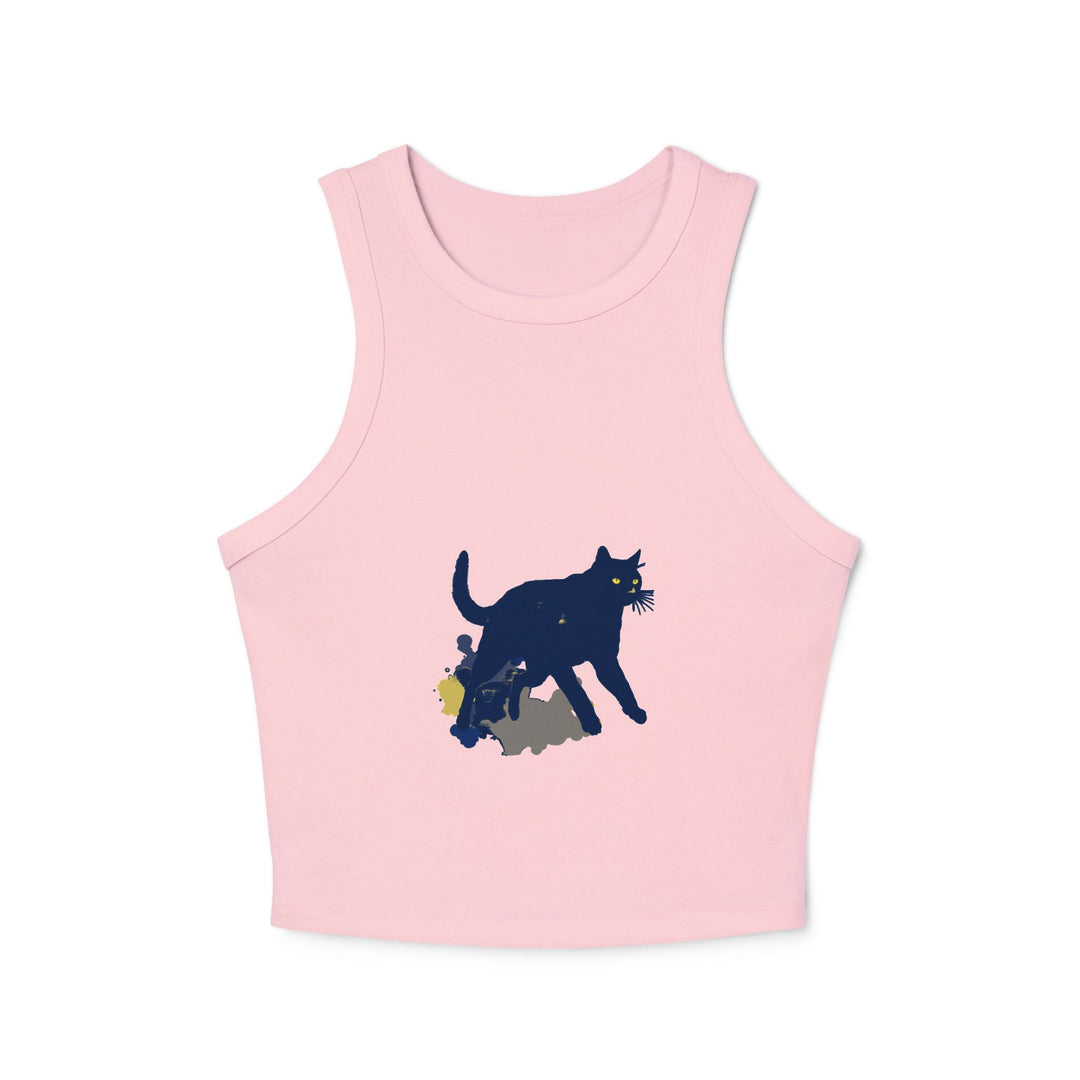 Black Cat Watercolor Racerback Tank Top Tank Top - Blululi