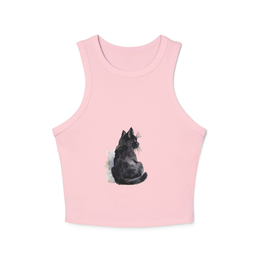 Black Cat Watercolor Racerback Tank Top Tank Top - Blululi