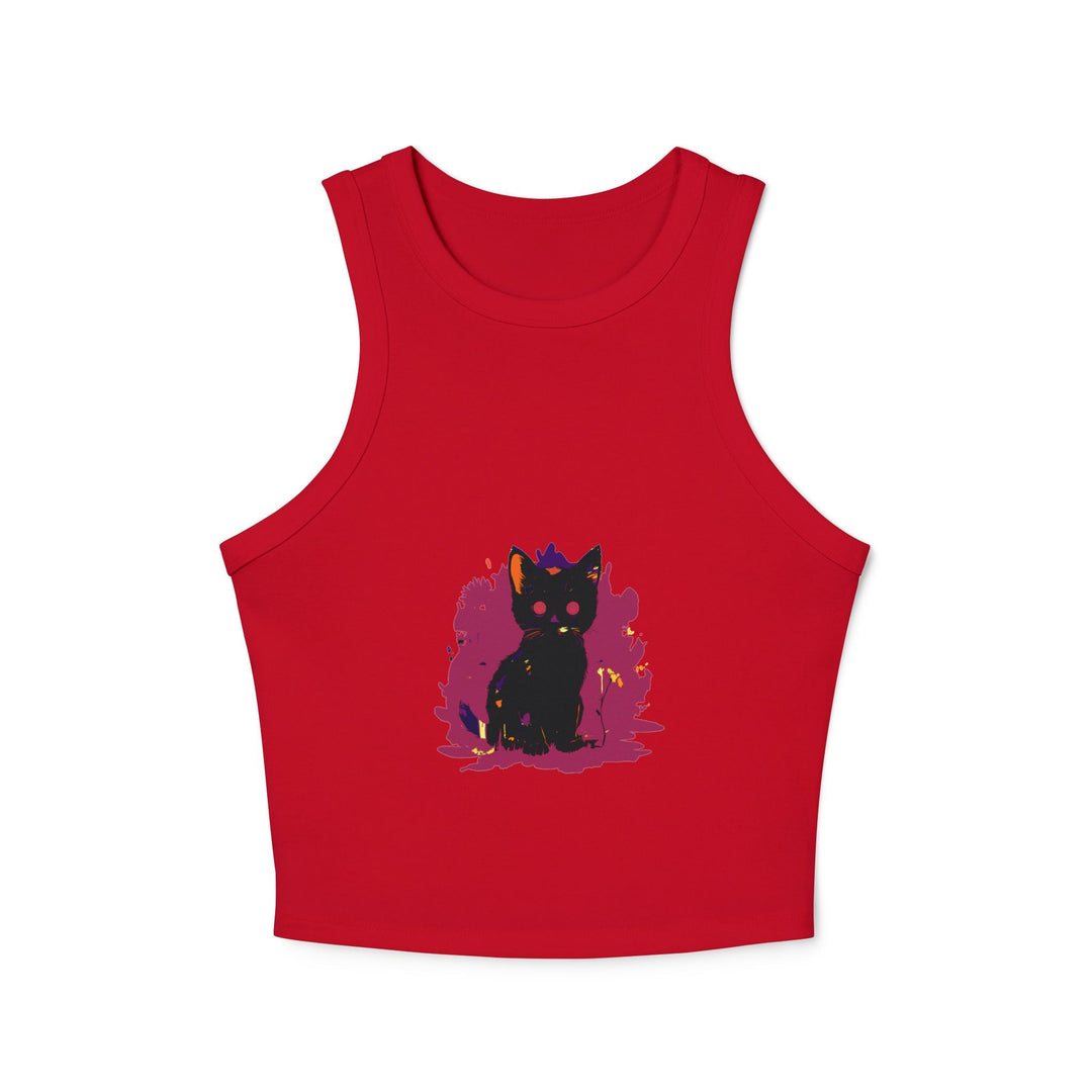 Black Cat Watercolor Racerback Tank Top Tank Top - Blululi