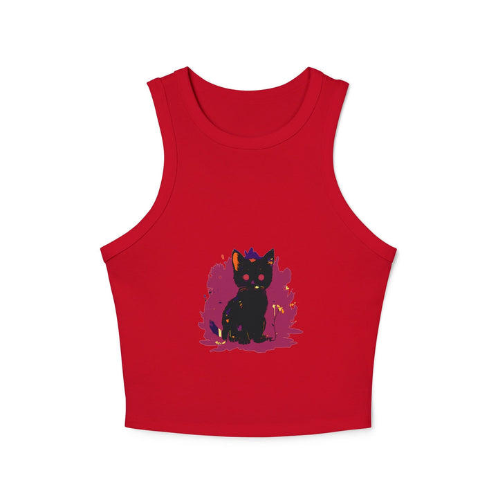 Black Cat Watercolor Racerback Tank Top Tank Top - Blululi