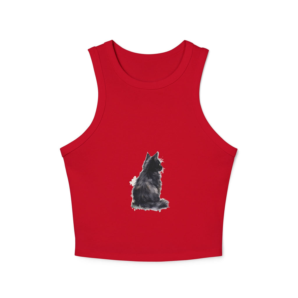 Black Cat Watercolor Racerback Tank Top Tank Top - Blululi