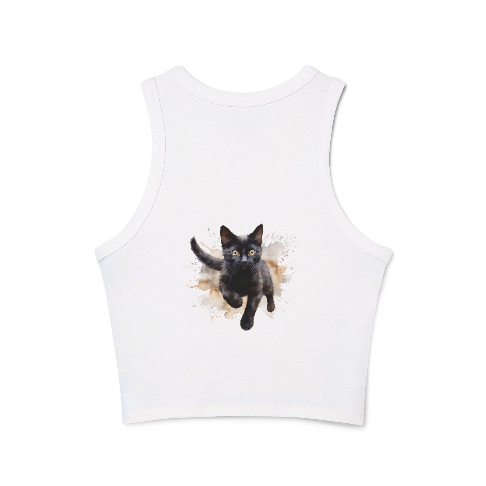 Black Cat Watercolor Racerback Tank Top Tank Top - Blululi