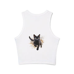 Black Cat Watercolor Racerback Tank Top Tank Top - Blululi
