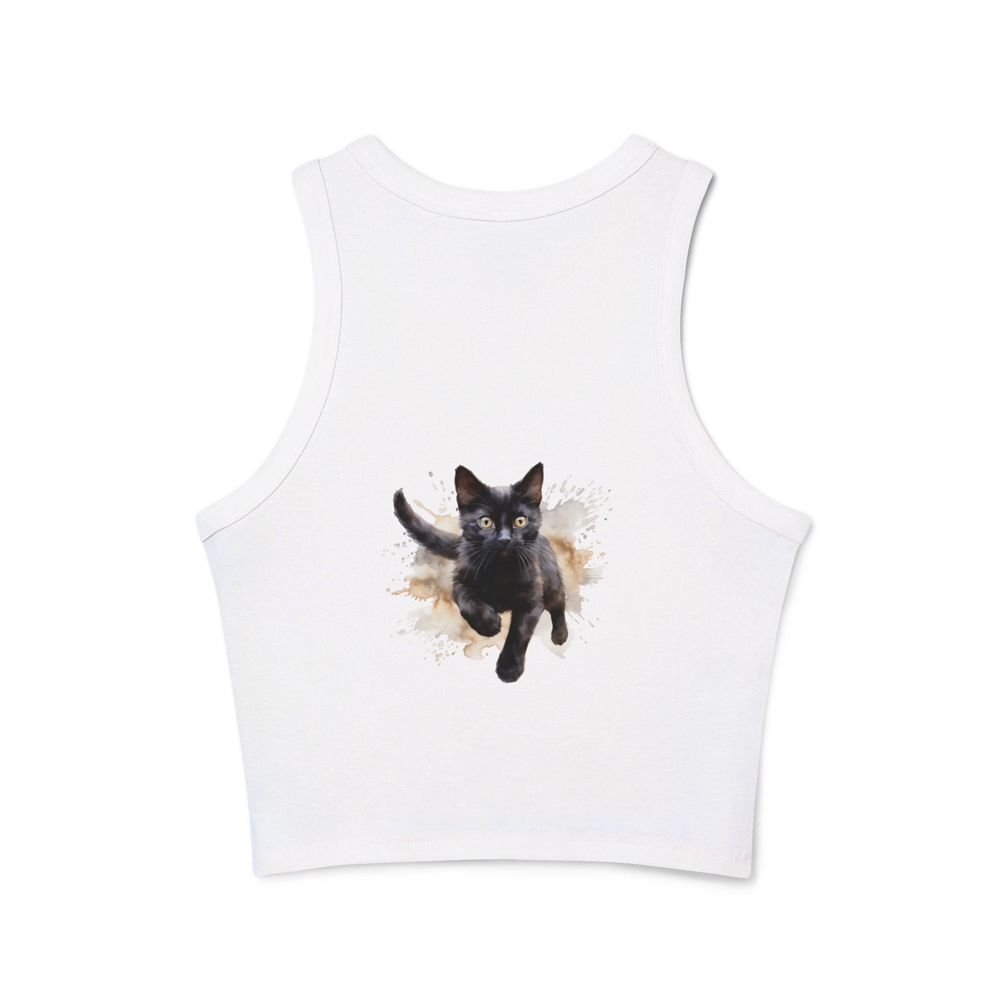 Black Cat Watercolor Racerback Tank Top Tank Top - Blululi