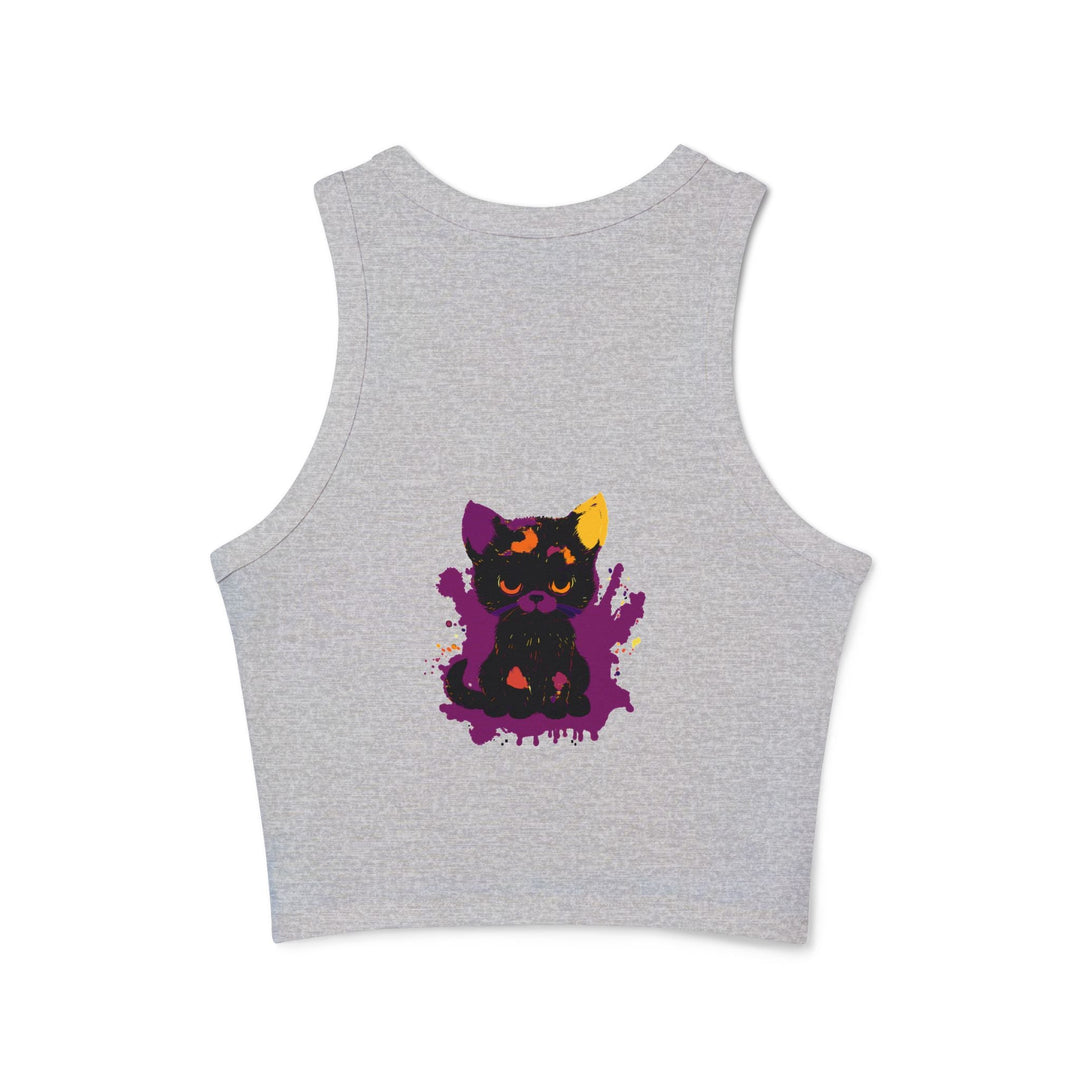 Black Cat Watercolor Racerback Tank Top Tank Top - Blululi