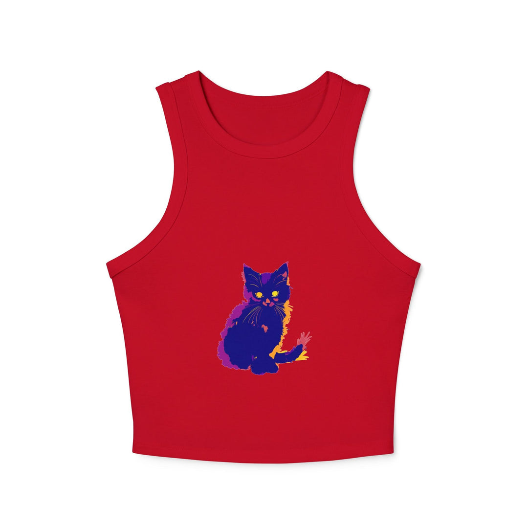 Black Cat Watercolor Racerback Tank Top Tank Top - Blululi