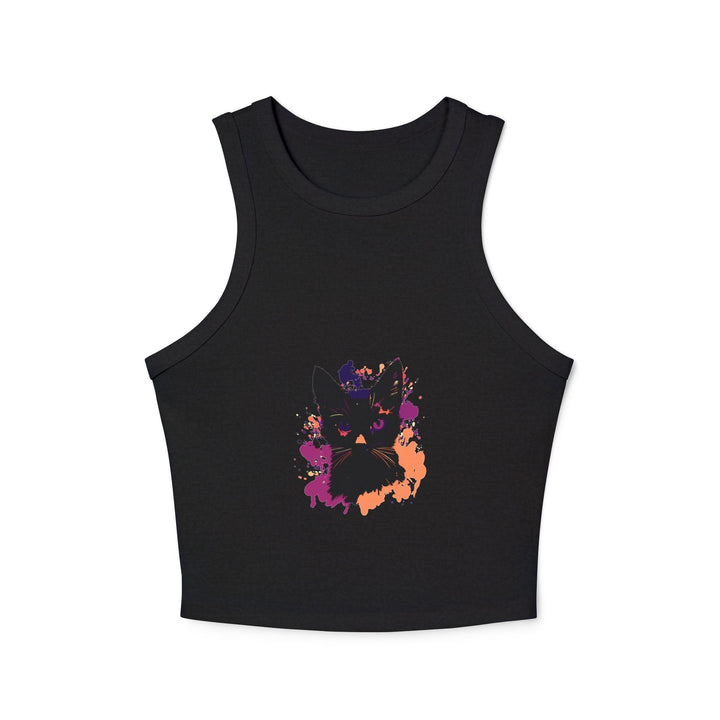 Black Cat Watercolor Racerback Tank Top Tank Top - Blululi