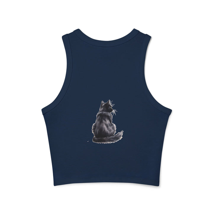 Black Cat Watercolor Racerback Tank Top Tank Top - Blululi