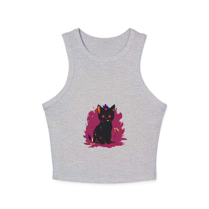 Black Cat Watercolor Racerback Tank Top Tank Top - Blululi