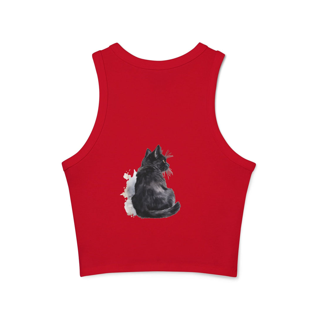 Black Cat Watercolor Racerback Tank Top Tank Top - Blululi