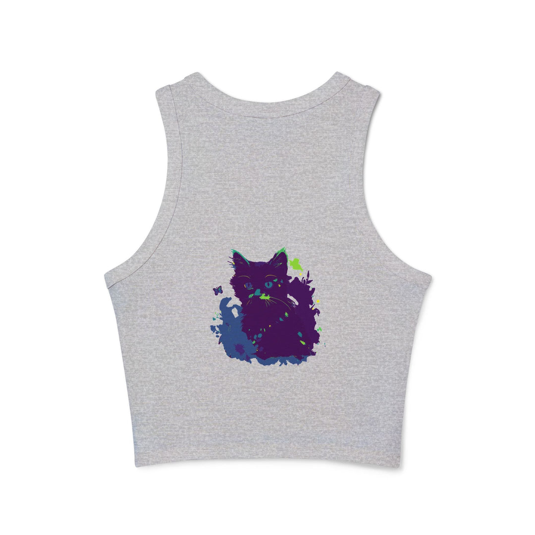 Black Cat Watercolor Racerback Tank Top Tank Top - Blululi