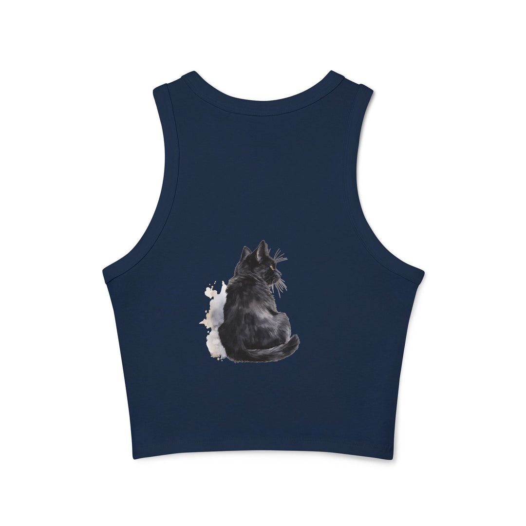 Black Cat Watercolor Racerback Tank Top Tank Top - Blululi