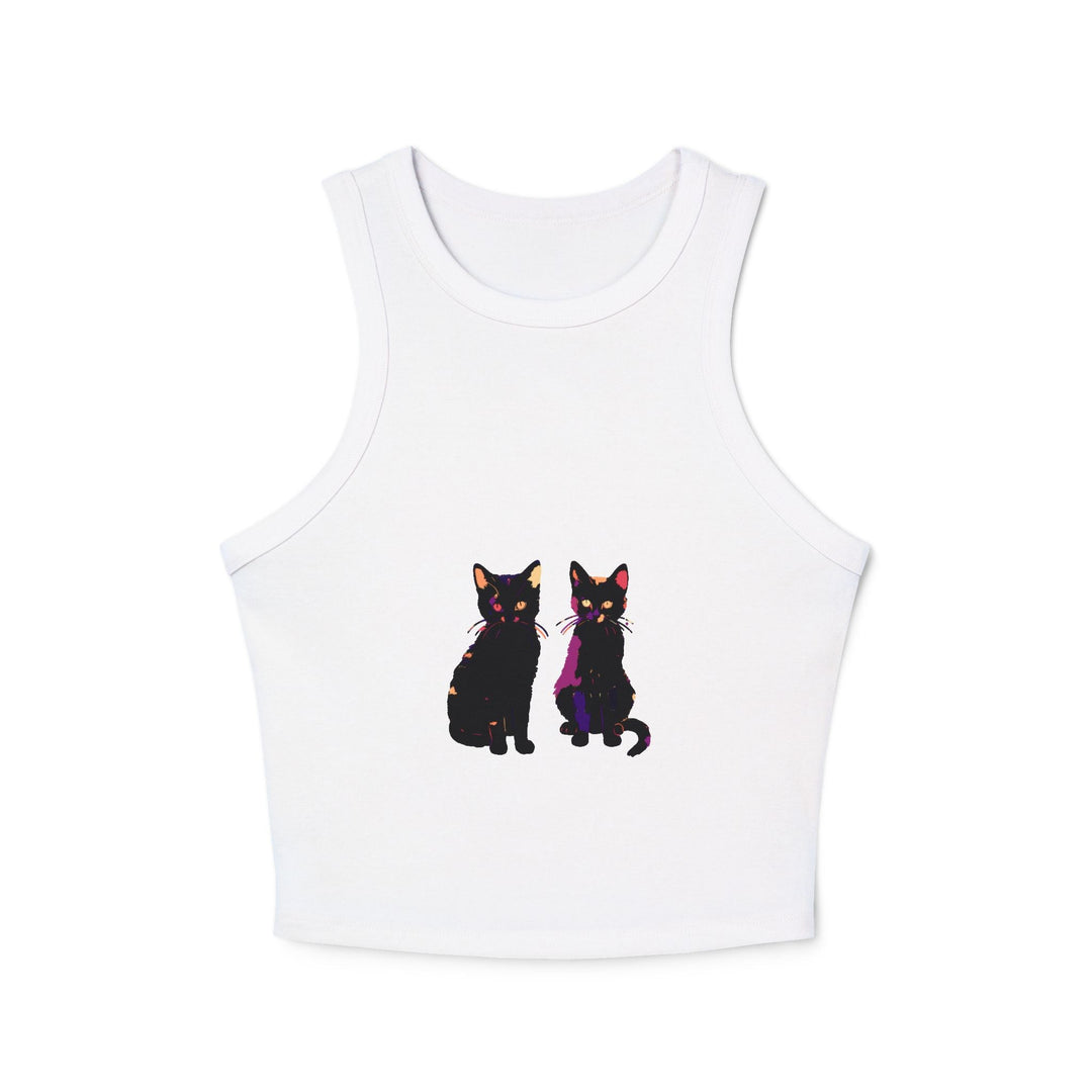 Black Cat Watercolor Racerback Tank Top Tank Top - Blululi