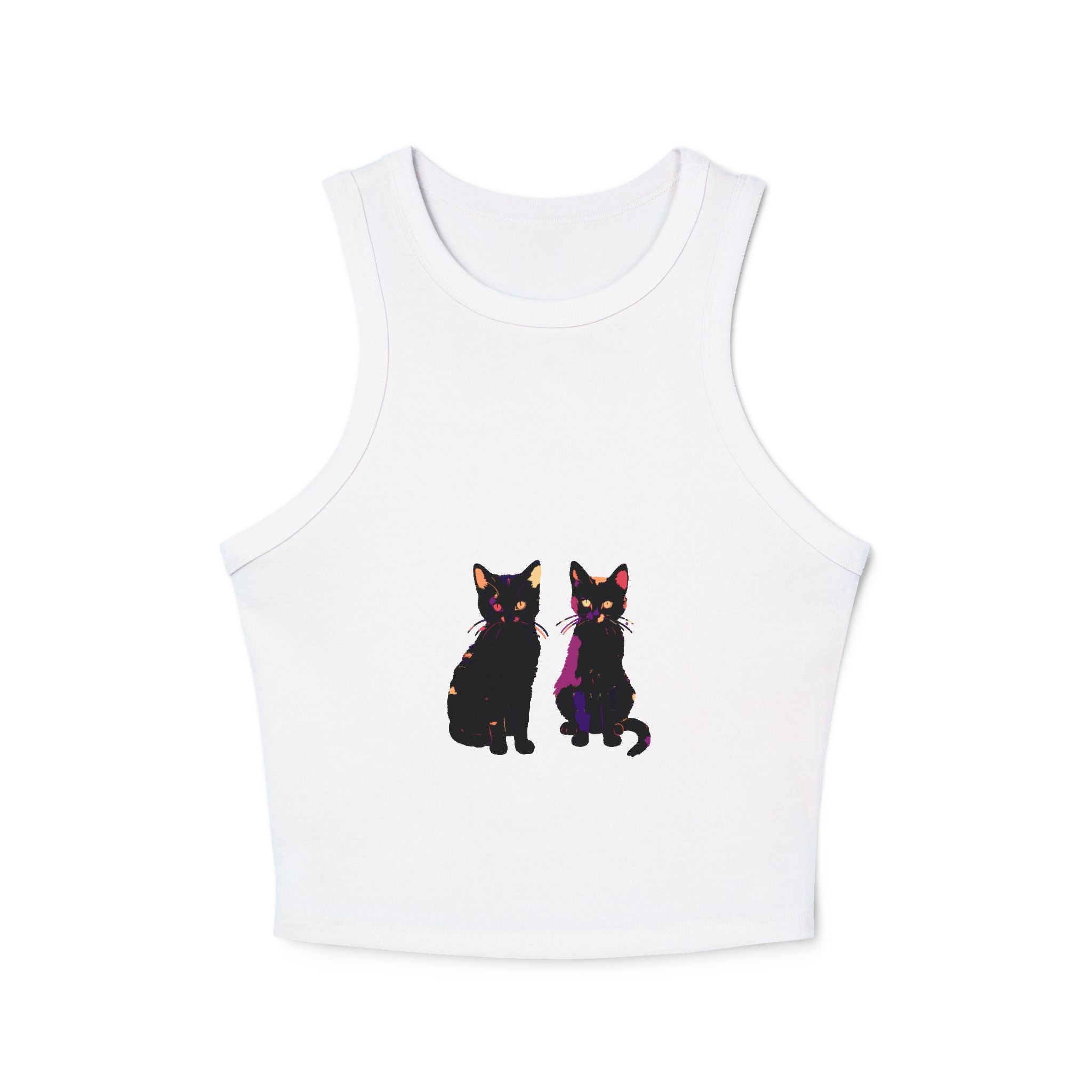 Black Cat Watercolor Racerback Tank Top Tank Top - Blululi