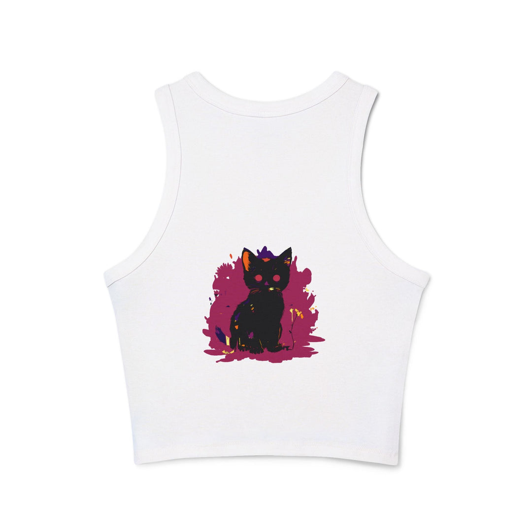 Black Cat Watercolor Racerback Tank Top Tank Top - Blululi