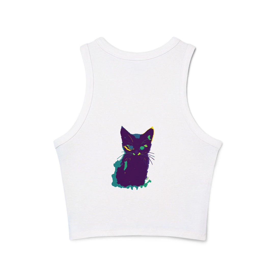 Black Cat Watercolor Racerback Tank Top Tank Top - Blululi