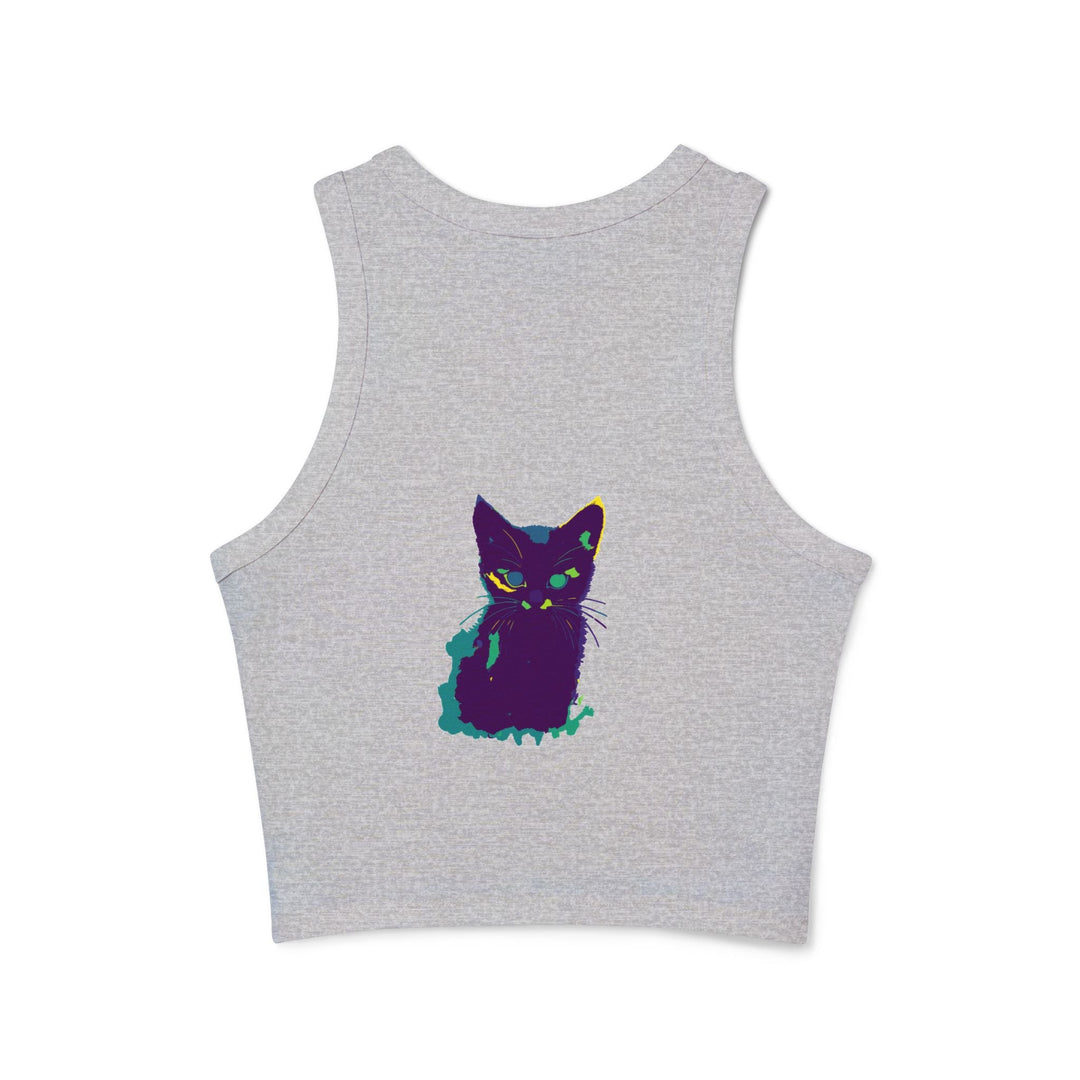 Black Cat Watercolor Racerback Tank Top Tank Top - Blululi