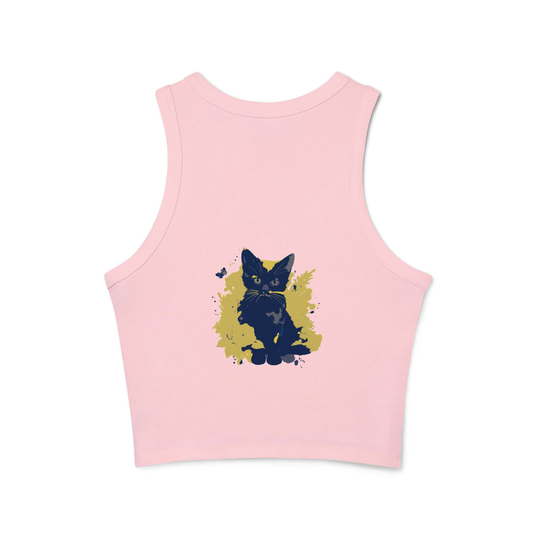 Black Cat Watercolor Racerback Tank Top Tank Top - Blululi