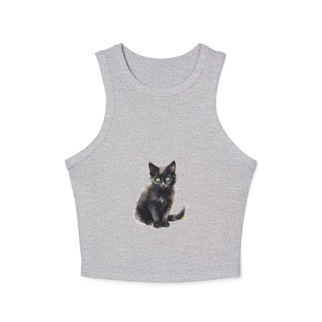 Black Cat Watercolor Racerback Tank Top Tank Top - Blululi