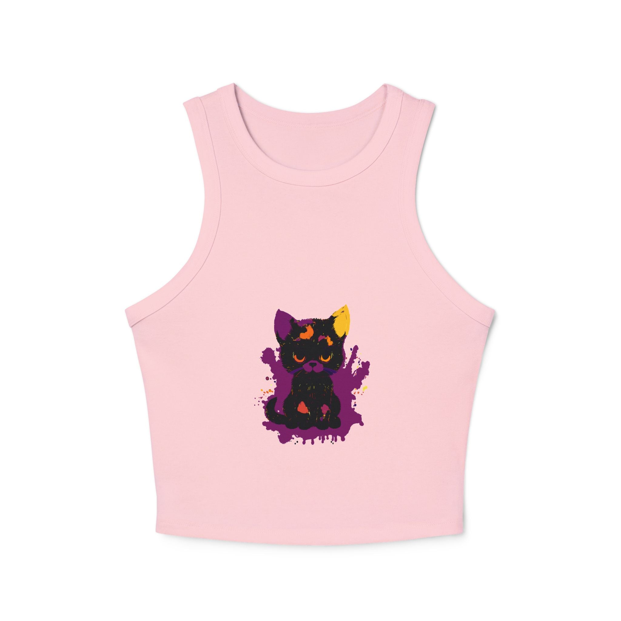 Black Cat Watercolor Racerback Tank Top Tank Top - Blululi