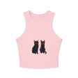 Black Cat Watercolor Racerback Tank Top Tank Top - Blululi