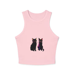 Black Cat Watercolor Racerback Tank Top Tank Top - Blululi